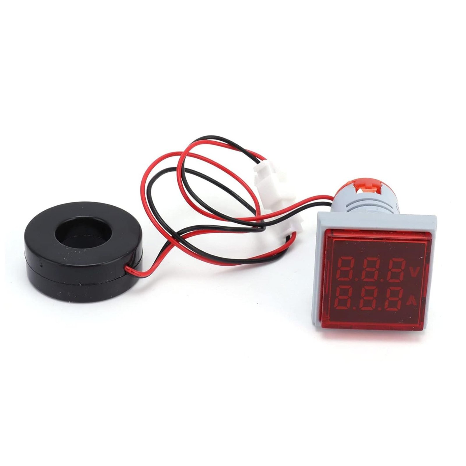 AC Digital Volt-Amp Meter 50V–500V, 0–100A (LED, Square)