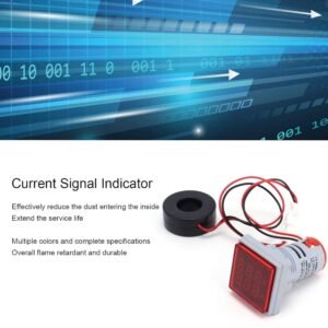 AC Digital Volt-Amp Meter 50V–500V, 0–100A (LED, Square)