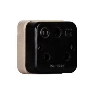 16A, 250V High Current Rating for heavy appliances 3-Pin Round Configuration compatible with standard Indian plugs Durable, Heat-Resistant Bakelite/Polycarbonate Body ISI Certified (IS:1293) for safety and quality Surface Mount Design for easy installation Safe 3-Wire Connection with earth grounding terminal