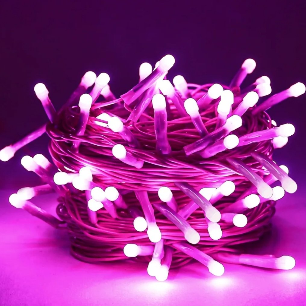 5mm Pink LED Decorative String Lights for Diwali, Christmas & Festive Decoration-15 Meter