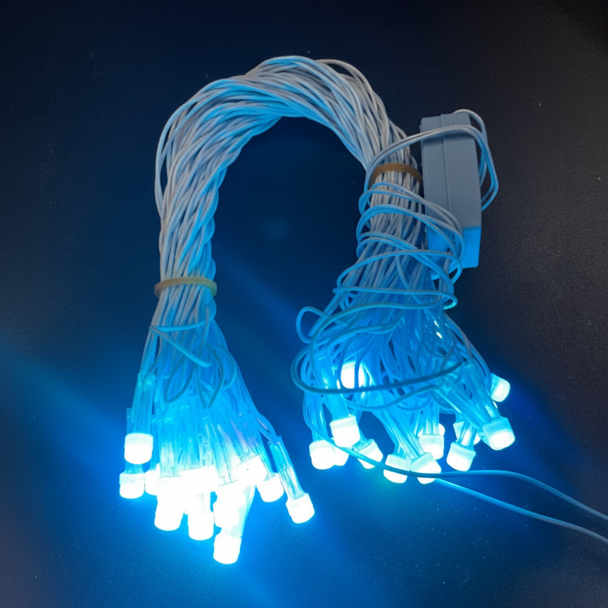8mm ice-blue string light