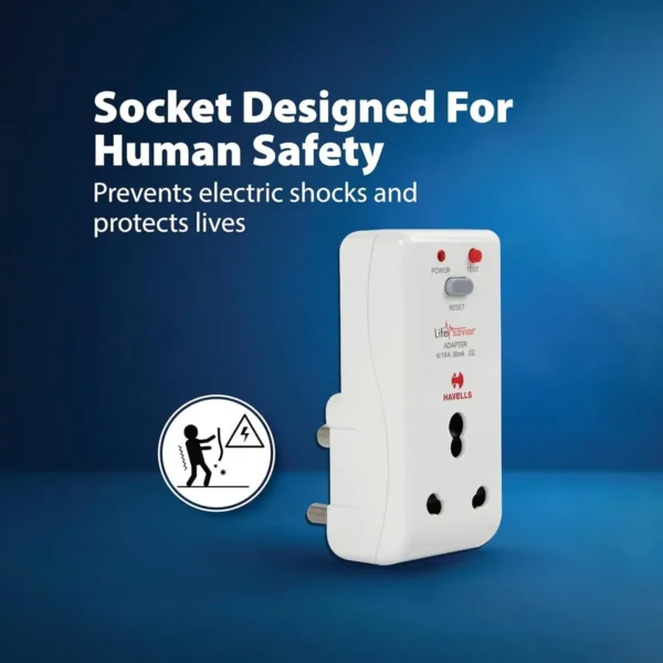 Havells Shocksafe 16 Amp 3 Pin Multi Plug (White)