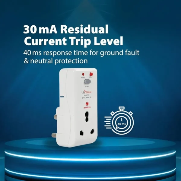 Havells Shocksafe 16 Amp 3 Pin Multi Plug (White)