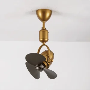 Designer Wall Fan Antique Brass Wood Finish